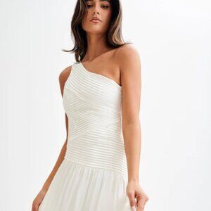 Meshki White One-Shoulder Maxi Dress